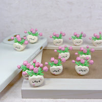 Miniature Love Tulip Potted Plant for DIY Phone Cases & Dollhouse Decor