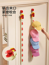 Door Back Hat Rack Wall Mounted No-Drill Scarf Organizer with 8/16 Hooks