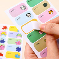 Cartoon Name Stickers for Kids - Waterproof Labels for School Supplies, Water Bottles & Books
