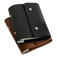 A7 Vintage Tri-Fold Leather Planner with 20mm Rings and Refill Pages
