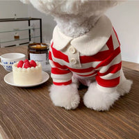 Striped Pet Polo Shirt for Small to Medium Dogs and Cats