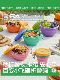 KK Tree Foldable Silicone Bowl and Cup Set for Travel, Camping, and Baby Feeding