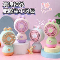 Cartoon Mini USB Rechargeable Desktop Fan Portable for Students and Gifts