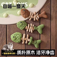 Catnip and Silvervine Chew Toys for Cats - Fishbone and Ball Designs