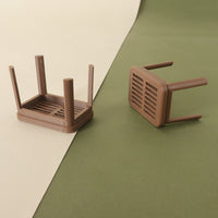 Dollhouse Miniature Vanity Stool Bathroom Seat Dining Chair Model Furniture