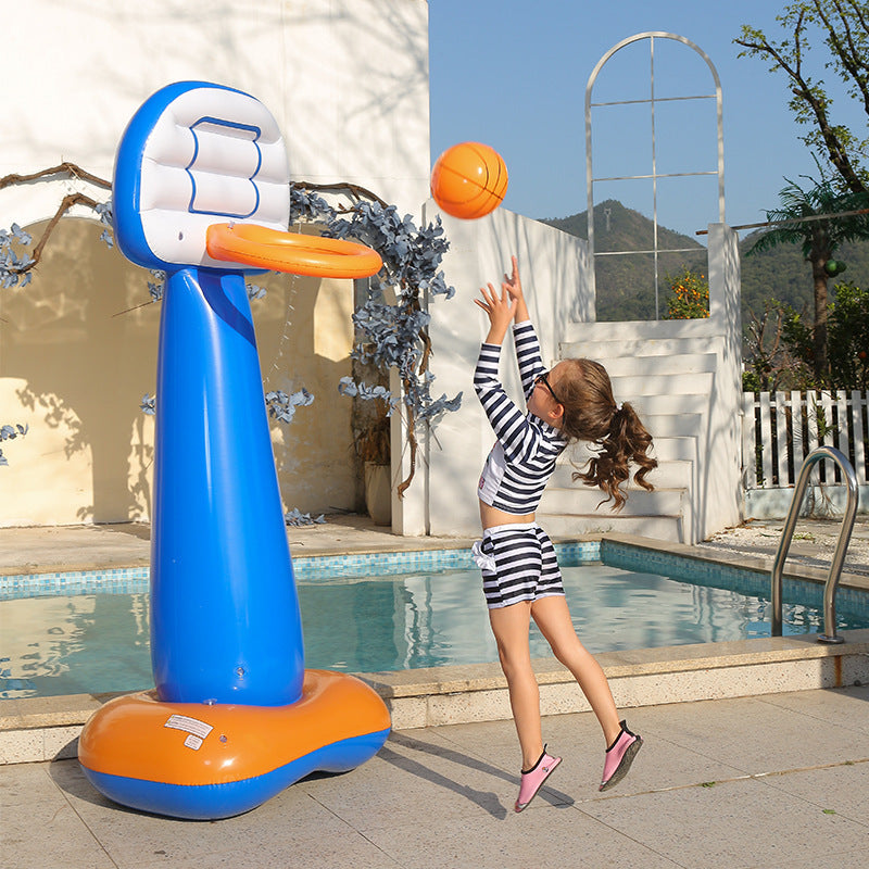 Inflatable Basketball Hoop Set for Kids Outdoor Play, Water-Filled Base, Portable Fitness Toy