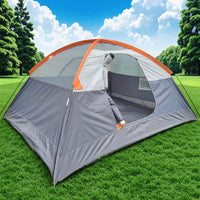 Portable 4-Person Double-Layer Outdoor Camping Tent for Family Travel, Hiking & Mountaineering