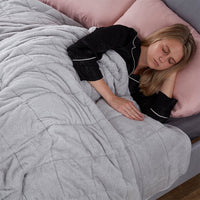 Weighted Sensory Blanket for Adults, Soft Flannel Fleece Throw for Sofa and Home, Nordic Style