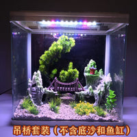Aquarium Artificial Plant and Mountain Ornament Kit for Fish Tank Decoration
