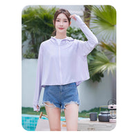 2025 New Black Glue Yarn Ice-Feel Sun Protection Jacket with Large Brim for Women