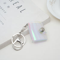 Holographic Mini Photo Album Keychain for 1-inch and 2-inch Photos, ID Card Holder