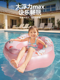 Inflatable Swim Ring with Reinforced Handles for Kids and Adults, Anti-Flip Design, Portable