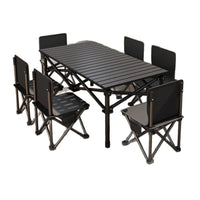 Explorer Outdoor Camping Folding Table and Chair Set with Portable Picnic Table