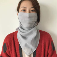 Silk Sun Protection Face Mask with Neck Guard for Women, Breathable UV Protection
