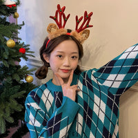 Korean Ins Style Christmas Antler Headband with Bells for Parties and Photoshoots