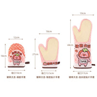 Cartoon Silicone Oven Mitts Heat Resistant Kitchen Baking Gloves with Cotton Lining