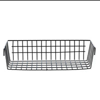 INS Style Grid Hanging Basket Storage Shelf for Balcony & Supermarket, Large Iron Art Mesh Rack with Hooks