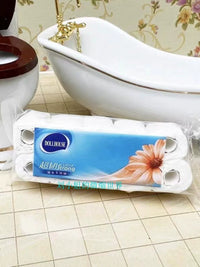 Miniature Dollhouse Toilet Paper Roll Model for Kids' Pretend Play