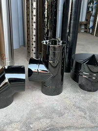 Thickened Black Titanium Stainless Steel Chimney Flue Pipe for Rural Heating Stoves