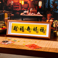 Chinese New Year Five Blessings Coin Frame Desktop Decoration