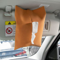 Car Visor Tissue Holder with Straps, Suede Leather Auto Seat Back Armrest Tissue Box