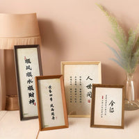 Chinese Calligraphy Photo Frame Wall Hanging or Tabletop Decor, Wooden Picture Frame for A3, A4, 5, 6, 7, 8 Inch Photos