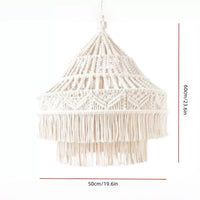 Bohemian Macrame Woven Lampshade Tapestry for Pendant Light Decor