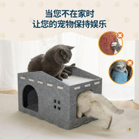 Felt Dual-Layer Cat Cave and Scratching Board