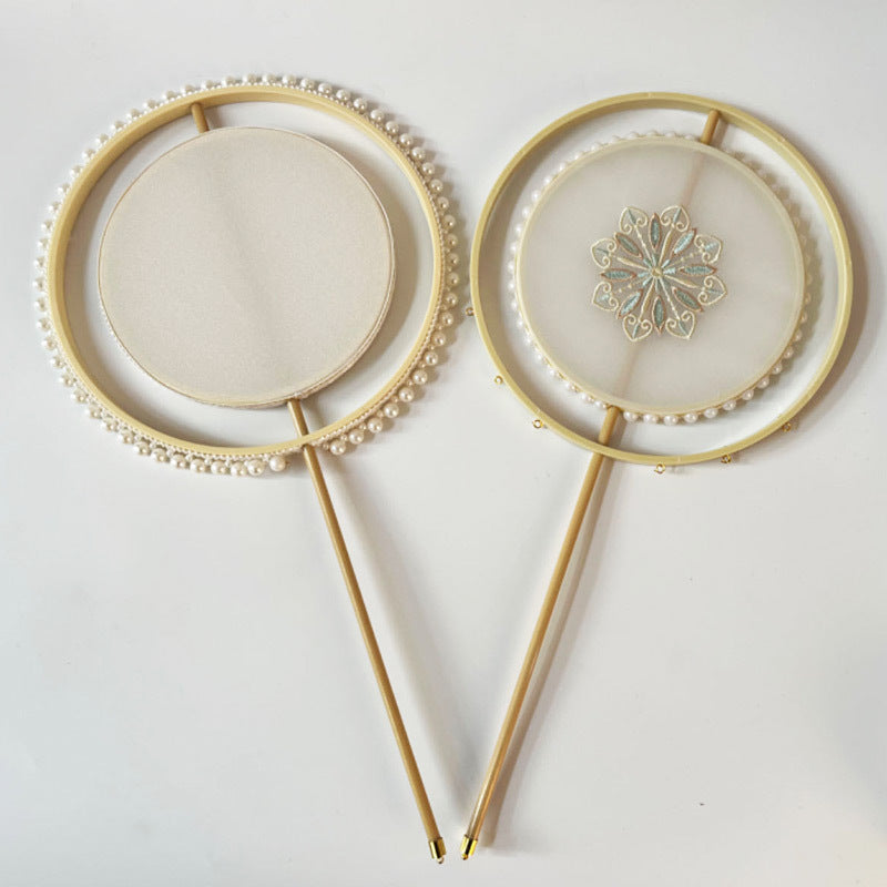Chinese Style Round Fan Wedding Hand Fan DIY Material Kit for Hanfu