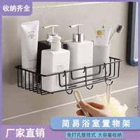 No-Drill Wall-Mounted Stainless Steel Bathroom Shelf with Toilet Paper Holder