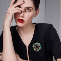 Vintage Rhinestone Alloy Brooch Pin for Sweaters and Clothing