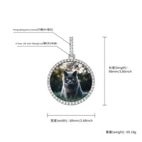 Hip Hop Personalized Photo Pendant Necklace with Zircon Embellishments