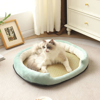 Pet Cooling Mat Rattan Weave Ice Pad for Cats and Dogs, Summer Heat Relief Bed