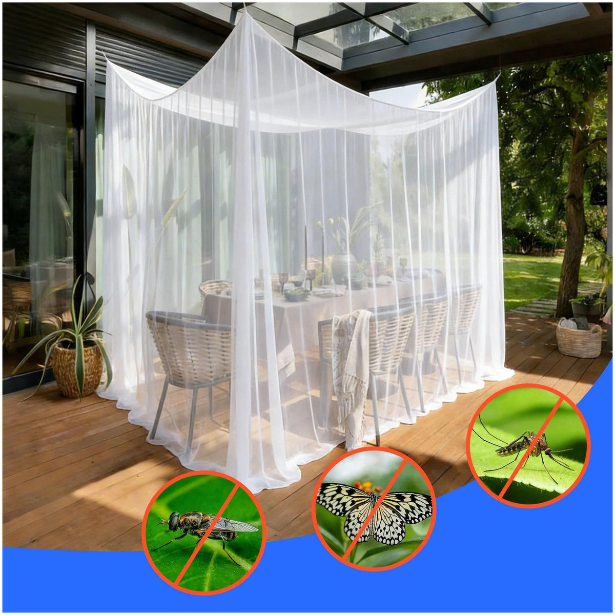 Outdoor Camping Mosquito Net Canopy - Easy Setup Square Bed Tent for Indoor/Outdoor Use