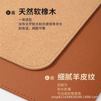Large Thickened Waterproof PU Leather Desk Mat with Cork Base for Office and Home