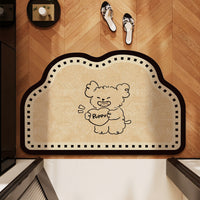 Diatomaceous Earth Bath Mat, Super Absorbent Non-Slip Quick Dry Bathroom Floor Mat with Cartoon Cloud Design