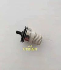 4-2 Button Attaching Machine Parts: Motor Pulley, Thread Clamp, Crochet Guard, Friction Pad