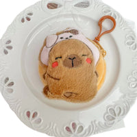 Cute Capybara Plush Coin Purse with Headphone Storage and Keychain, Ideal Gift