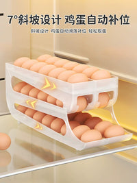 Rolling Egg Storage Box for Refrigerator Side Door, Multi-layer Automatic Egg Dispenser, Kitchen Fresh-keeping Egg Holder