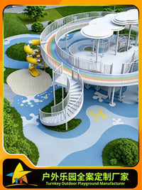 Kids Outdoor Stainless Steel Slide Theme Park Playground Equipment for Parks Communities Kindergartens