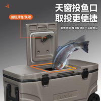 Yikule Large Capacity Insulated Cooler Box with Wheels for Fishing Camping Outdoor Food Storage
