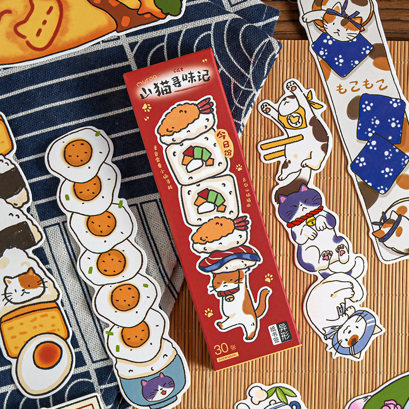 Cute Cartoon Cat Shaped Paper Bookmark for Books