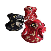 Japanese Style Cherry Blossom Dog Harness and Leash Set for Small to Medium Breeds