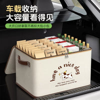 Car Trunk Organizer Foldable Stackable Storage Box with Lid Large Capacity Portable Fabric