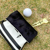 Golf Poker Spade Drawstring Pouch, Thickened PU Waterproof Accessory Storage Bag