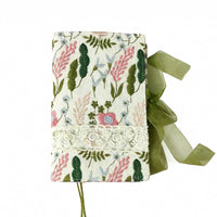 Embroidered Fabric A6 Loose-Leaf Journal with Soft Cover, Grid/Lined/Blank Pages