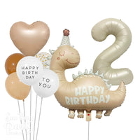 Retro Dinosaur Number Balloon Set for Kids' Birthday Parties and Photo Props