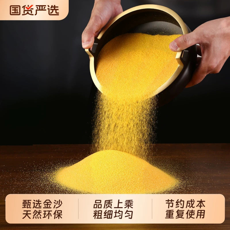 Incense Burner Golden Sand for Ash Filling and Incense Sticking