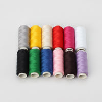 Household Hand Sewing Machine Thread Set - Practical Colorfast Polyester Sewing Thread for DIY Crafts - 12 Color Assortment