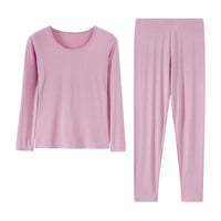 Women's Modal Thermal Underwear Set Thin Warm Base Layer Top and Bottoms Plus Size